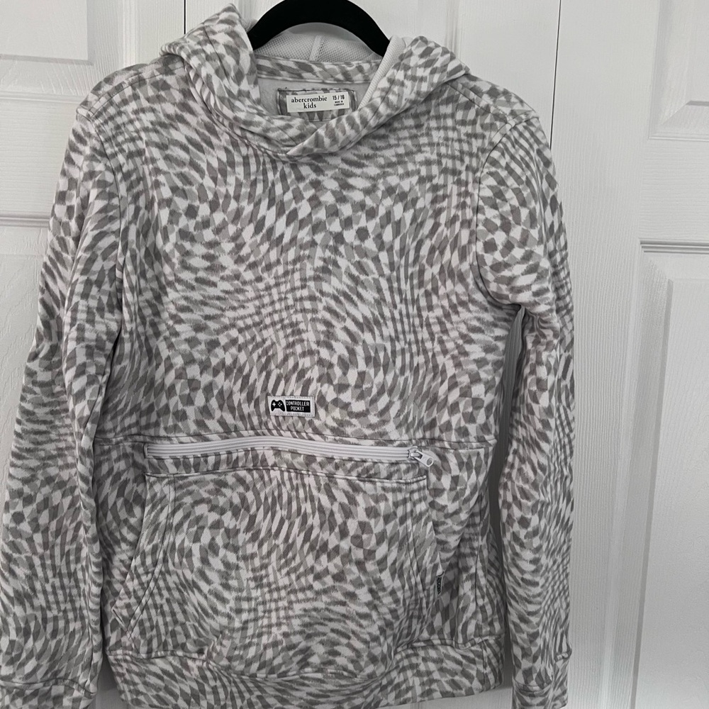 Abercrombie Kids Gray and White Hoodie